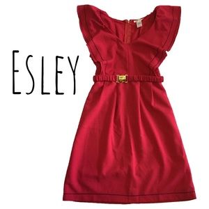 >>5 for $25>> Red Ruffle Sleeve Esley Dress - #107